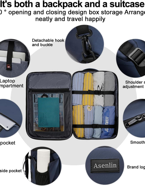 Load image into Gallery viewer, 18 Inch Travel Laptop Backpack for Women Men，Business Travel Backpack Fit Flight Approved Water Resistant Computer Backpack Suitcase Backpack Black
