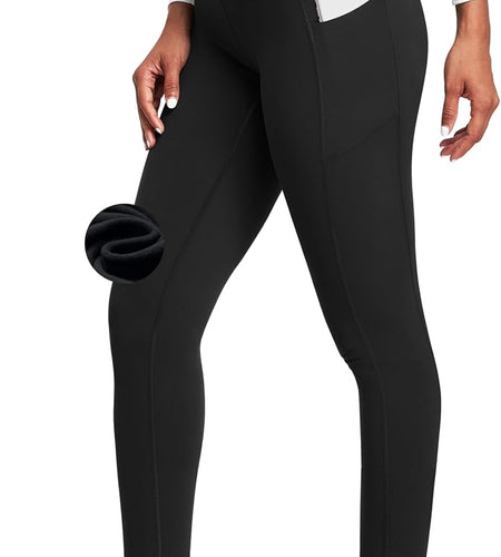 Fleece Lined Leggings with Pockets for Women Thermal Leggings Warm Leggings Women Winter High Waisted Yoga Pants