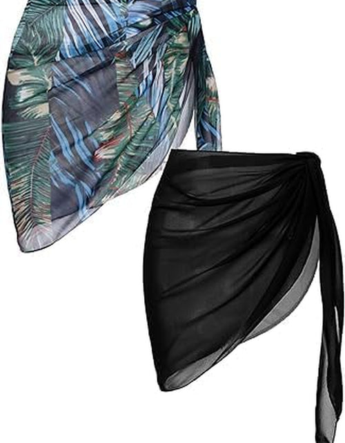 Load image into Gallery viewer, 2 Pieces Women Beach Sarongs Sheer Cover Ups Chiffon Bikini Wrap Skirt for Swimwear S-XXL
