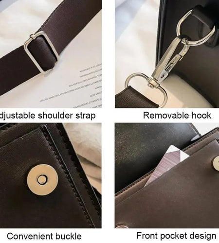 Classic Designer PU Leather Crossbody Bag for Women Travel Handle Handbag Fashion Shoulder Messenger Bag Ladies Small Flap Bag