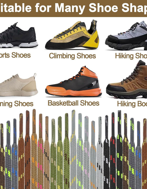 Load image into Gallery viewer, 2 Pair Work Boot Laces Outdoor Mountaineering Hiking Walking Shoelaces
